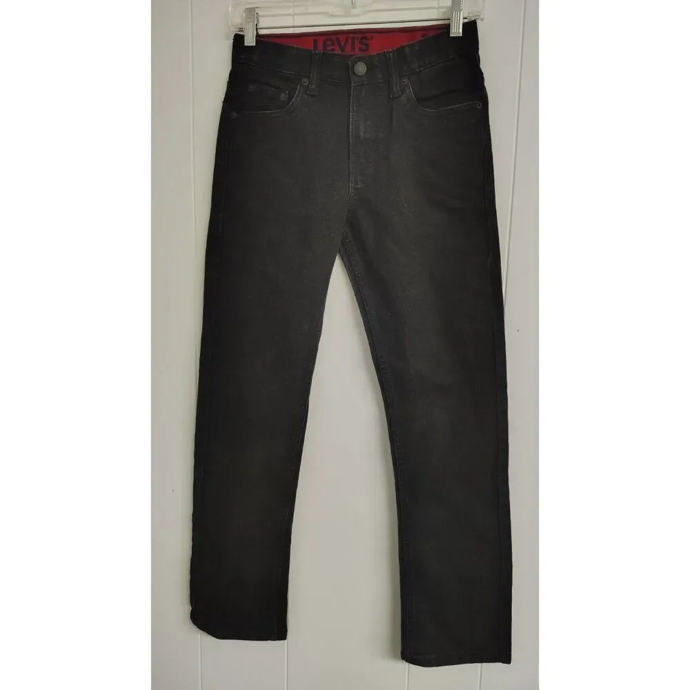 Levi’s 511 Slim Fit Jeans Faded Black Dark Wash Denim Boys Men Size 27x29